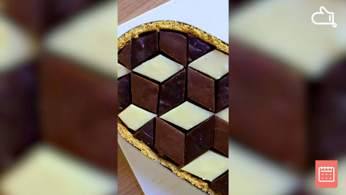Tarte chocolat géométrique
